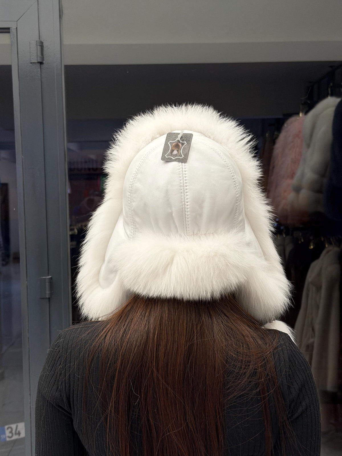 Real Fox Fur Ushanka Hat | White Winter Russian Hat with Pom Poms | Shadow White Arctic Fox Fur Trapper Hat Women | Cold Weather Gift