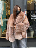 Luxury Fox Fur Jacket, Handmade Winter Fur Coat. Short Fox Fur Coat. Women Fox Fur Jacket. Red Fox Fur Jacket