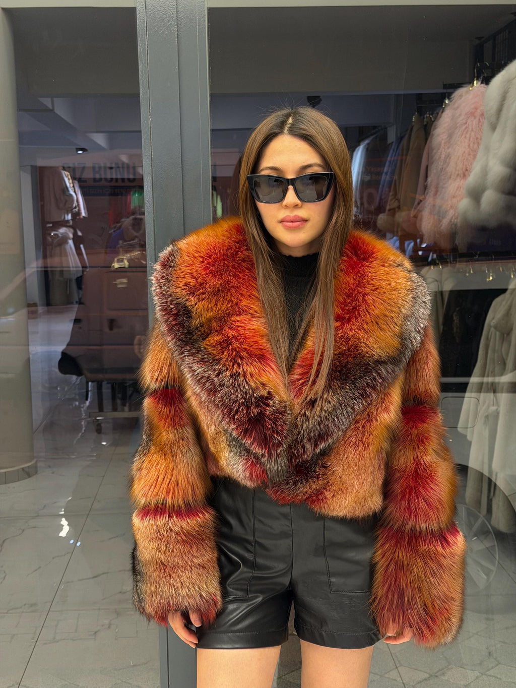 Red Fox Fur Jacket, Women Fox Fur Coat, Short Fox Fur Jacket, Limited Edition Premium Fox Fur Jacket.- Fox Fur