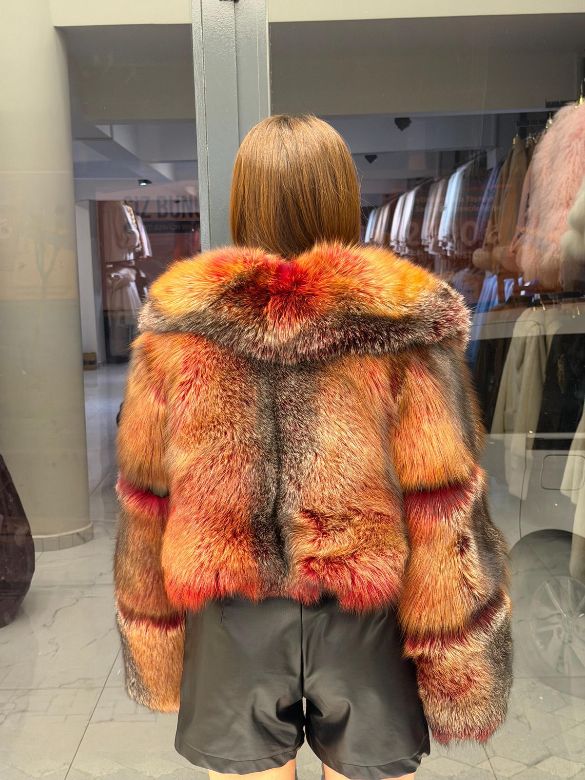 Red Fox Fur Jacket, Women Fox Fur Coat, Short Fox Fur Jacket, Limited Edition Premium Fox Fur Jacket.- Fox Fur