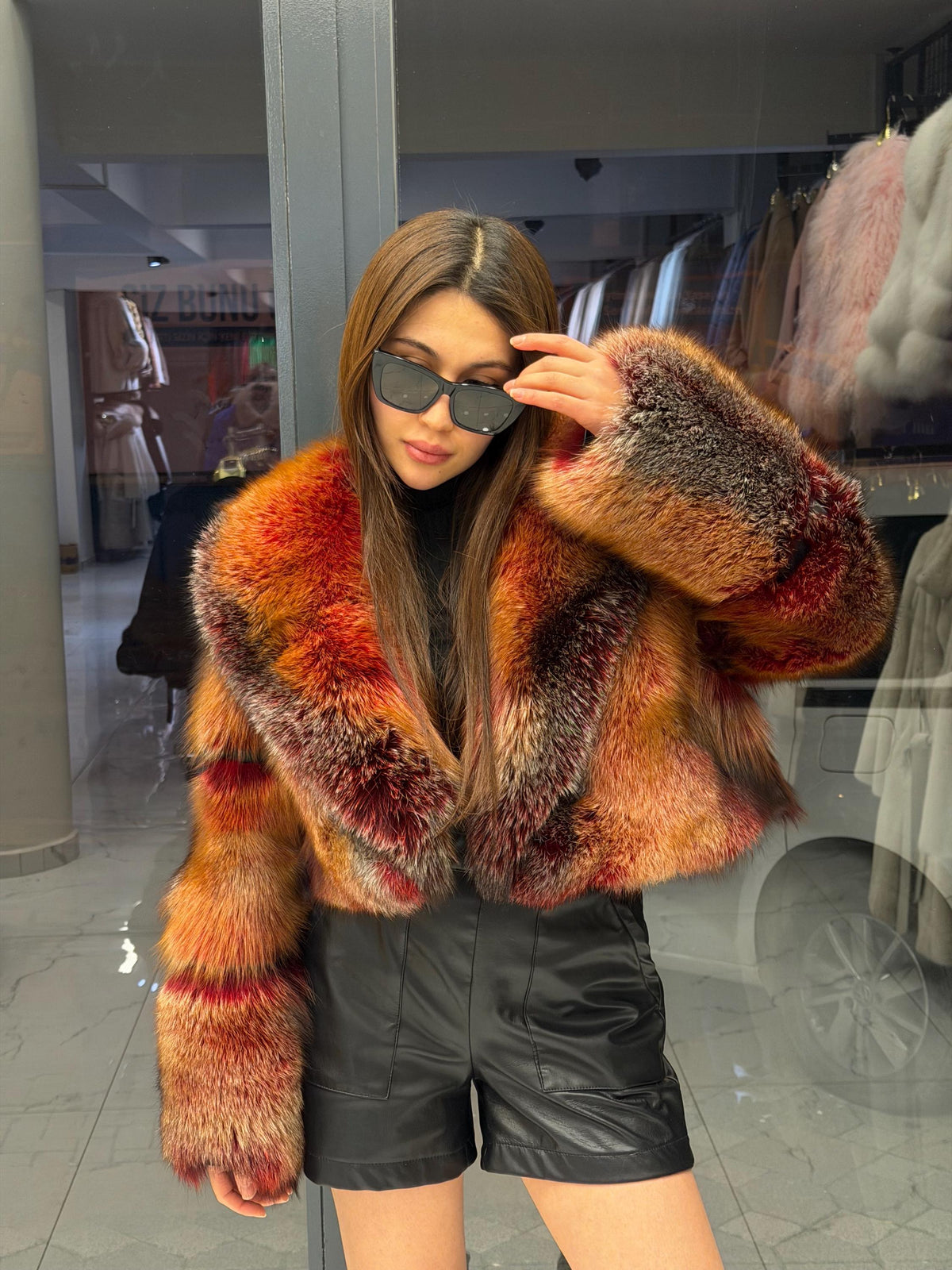 Red Fox Fur Jacket, Women Fox Fur Coat, Short Fox Fur Jacket, Limited Edition Premium Fox Fur Jacket.- Fox Fur