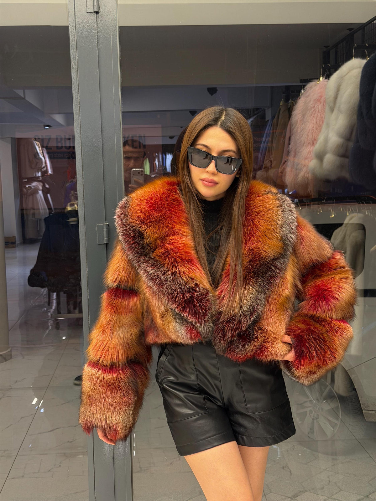 Red Fox Fur Jacket, Women Fox Fur Coat, Short Fox Fur Jacket, Limited Edition Premium Fox Fur Jacket.- Fox Fur
