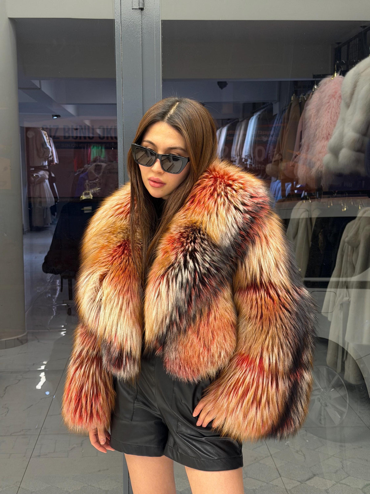 Red Fox Fur Jacket, Women Fox Fur Coat, Short Fox Fur Jacket, Limited Edition Premium Fox Fur Jacket.- Fox Fur. Argentina Fox Fur