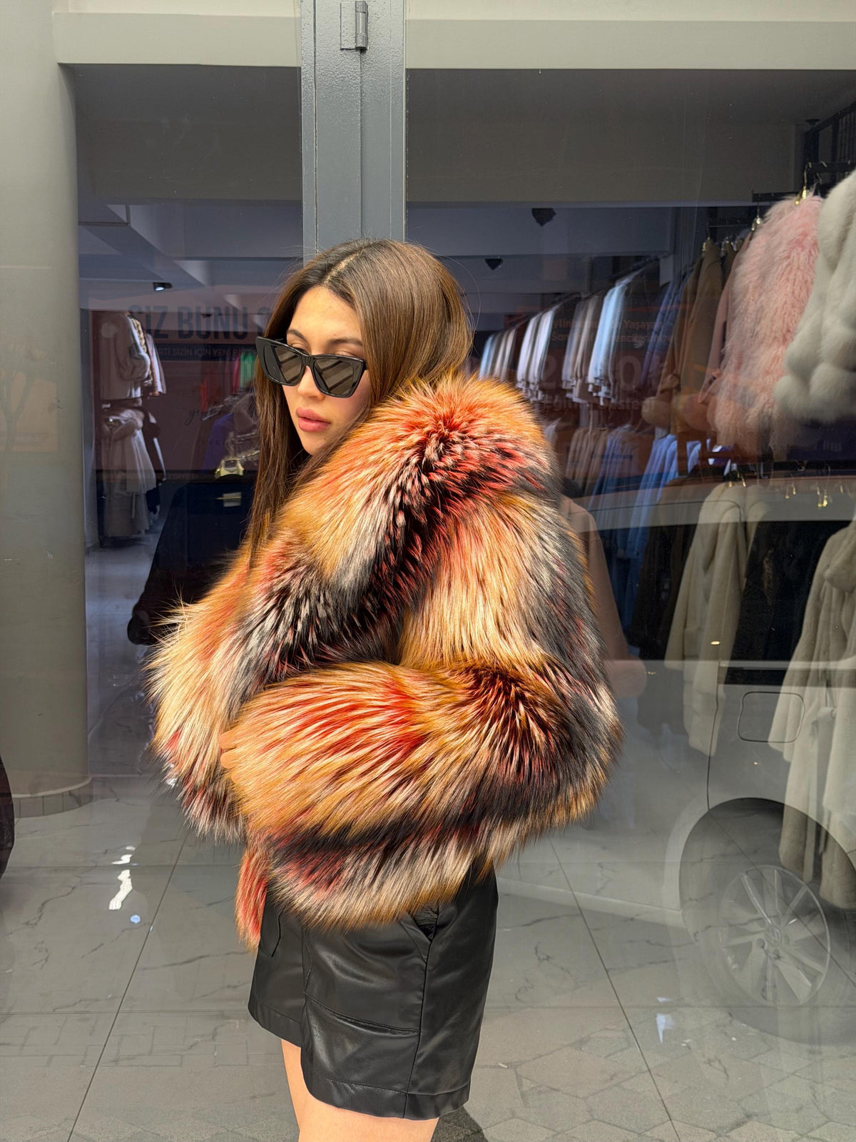 Red Fox Fur Jacket, Women Fox Fur Coat, Short Fox Fur Jacket, Limited Edition Premium Fox Fur Jacket.- Fox Fur. Argentina Fox Fur