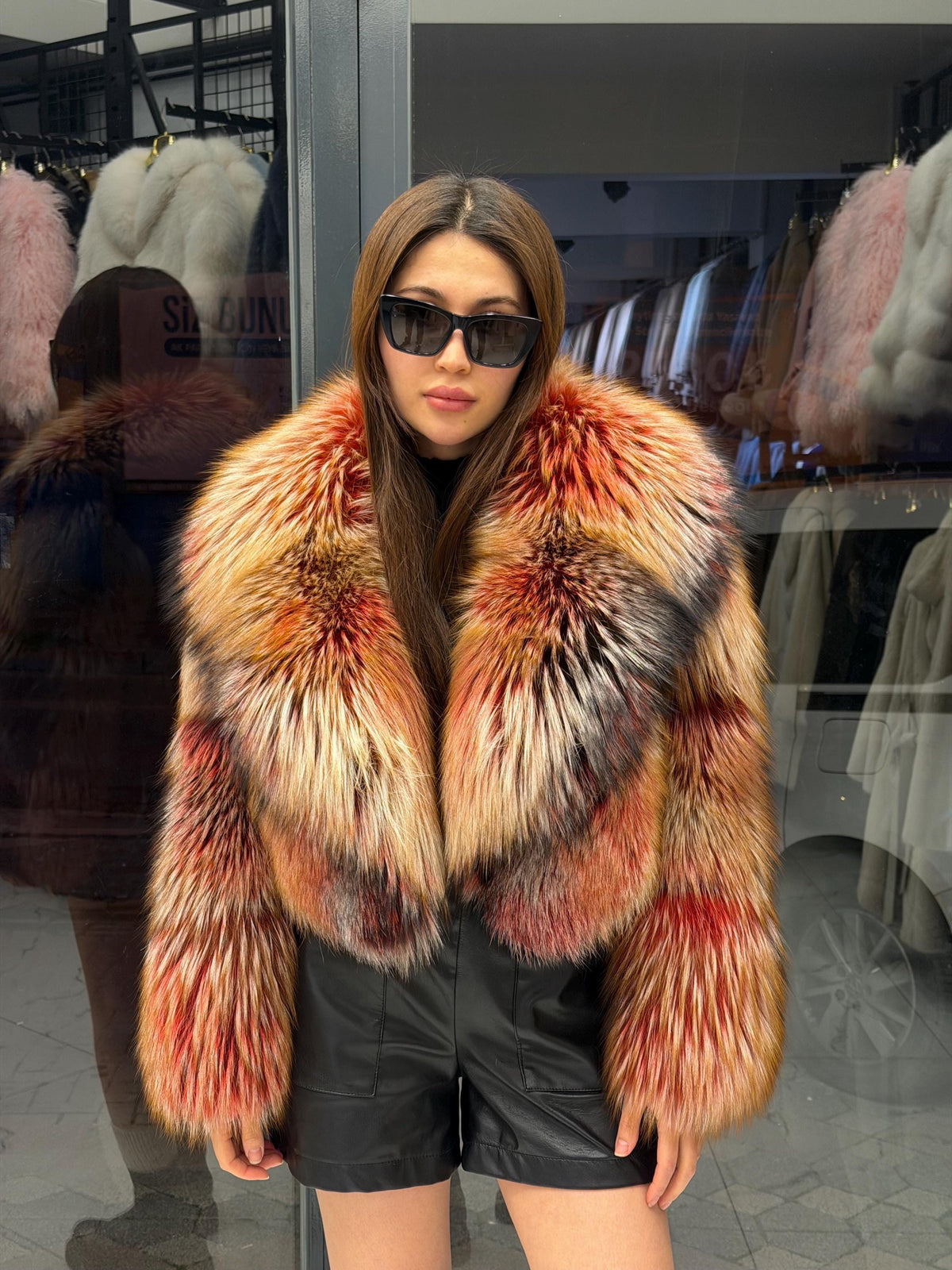 Red Fox Fur Jacket, Women Fox Fur Coat, Short Fox Fur Jacket, Limited Edition Premium Fox Fur Jacket.- Fox Fur. Argentina Fox Fur