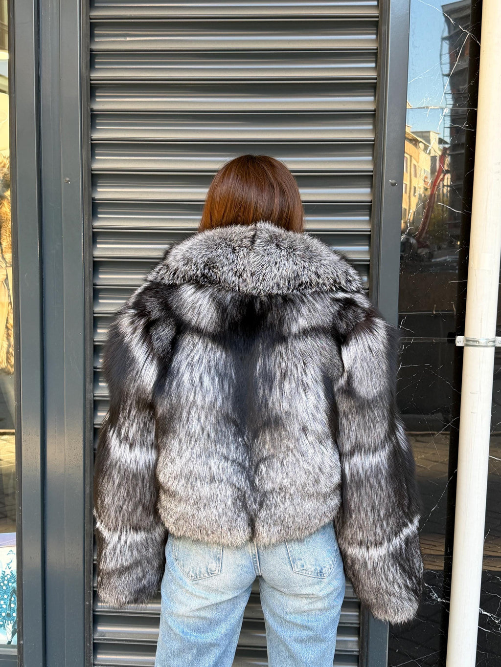 Silver Fox Fur Jacket. Women Fox Fur Jacket. Argentina Fox Fur Coat. Short Fox Fur Jacket. Full Skin Fox Fur Coat