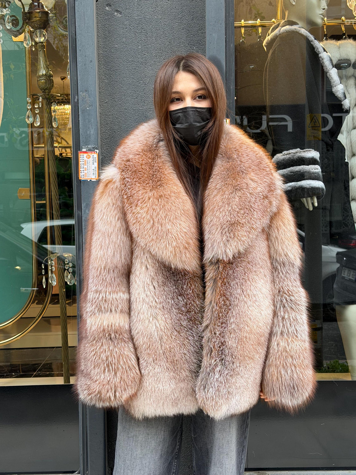 Luxury Fox Fur Jacket, Handmade Winter Fur Coat. Short Fox Fur Coat. Women Fox Fur Jacket. Red Fox Fur Jacket