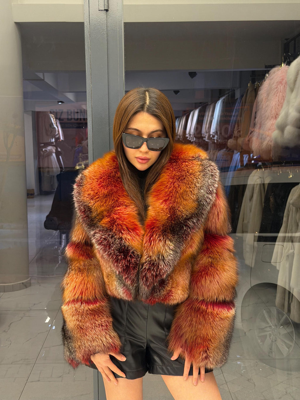 Red Fox Fur Jacket, Women Fox Fur Coat, Short Fox Fur Jacket, Limited Edition Premium Fox Fur Jacket.- Fox Fur