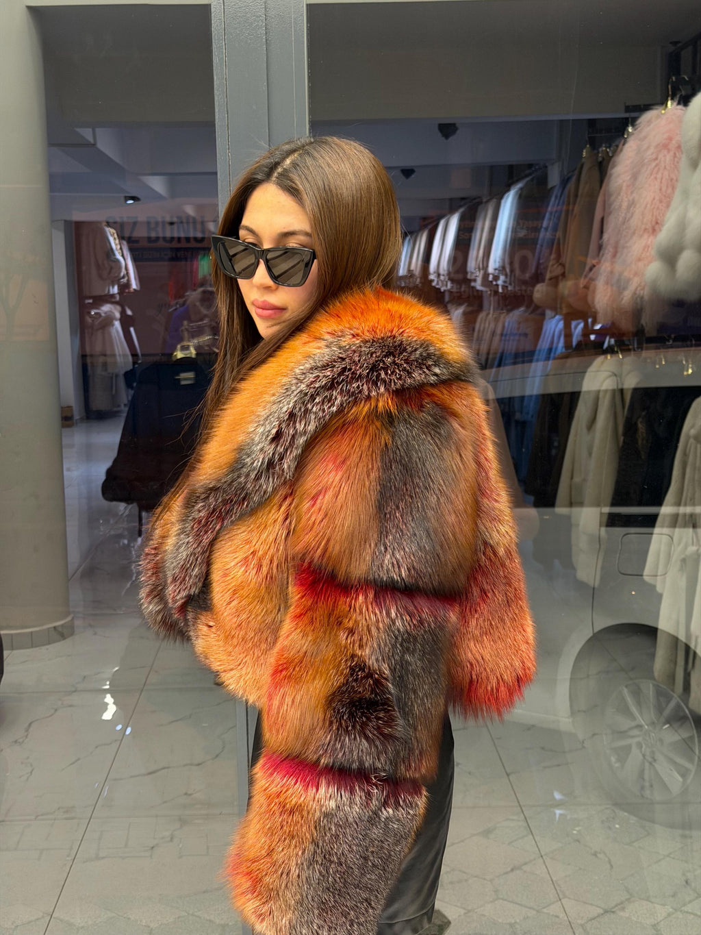 Red Fox Fur Jacket, Women Fox Fur Coat, Short Fox Fur Jacket, Limited Edition Premium Fox Fur Jacket.- Fox Fur