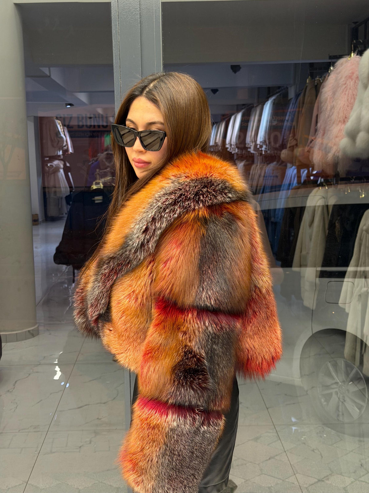 Red Fox Fur Jacket, Women Fox Fur Coat, Short Fox Fur Jacket, Limited Edition Premium Fox Fur Jacket.- Fox Fur