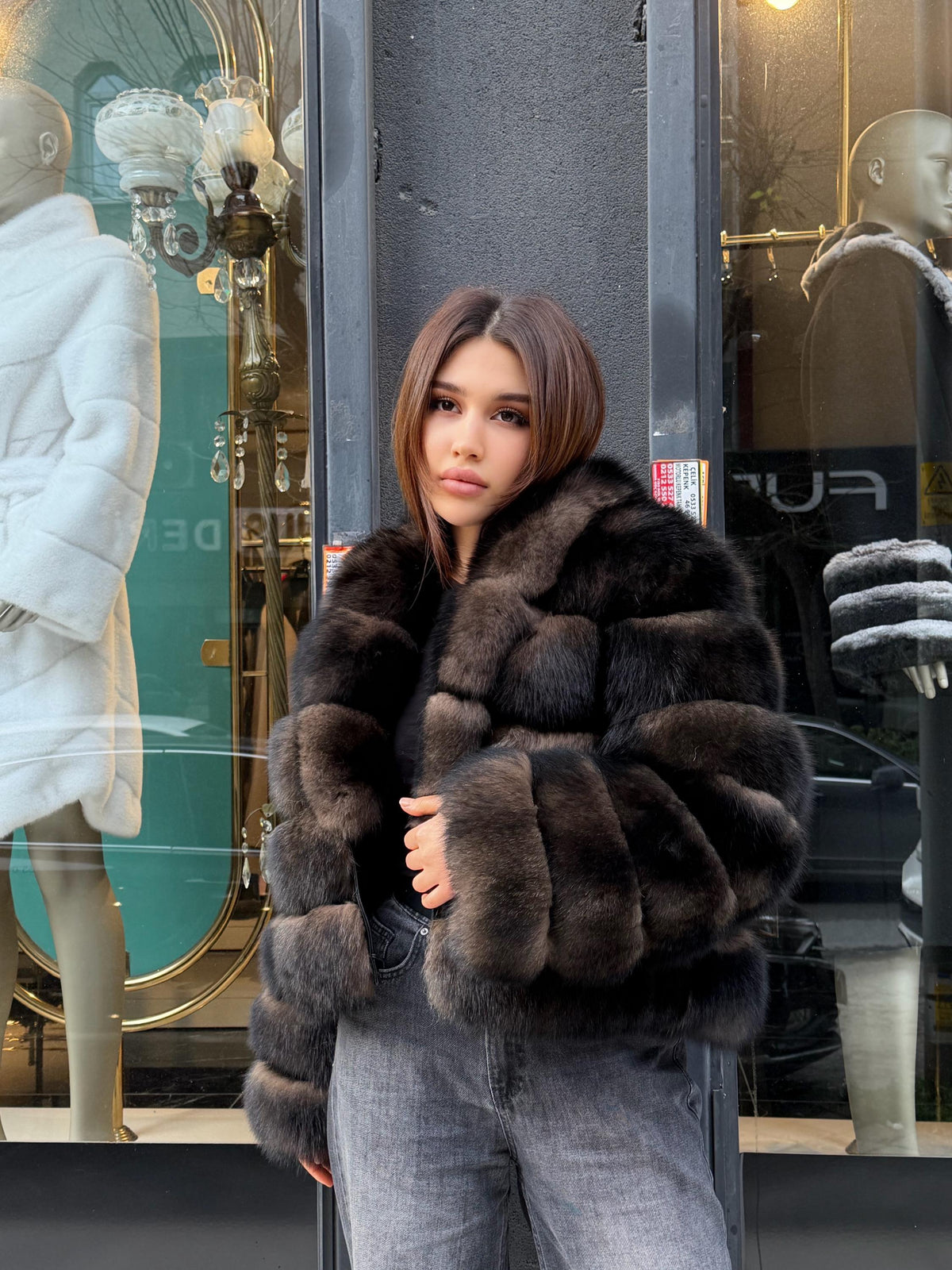 Sable Brown Fox Fur Jacket