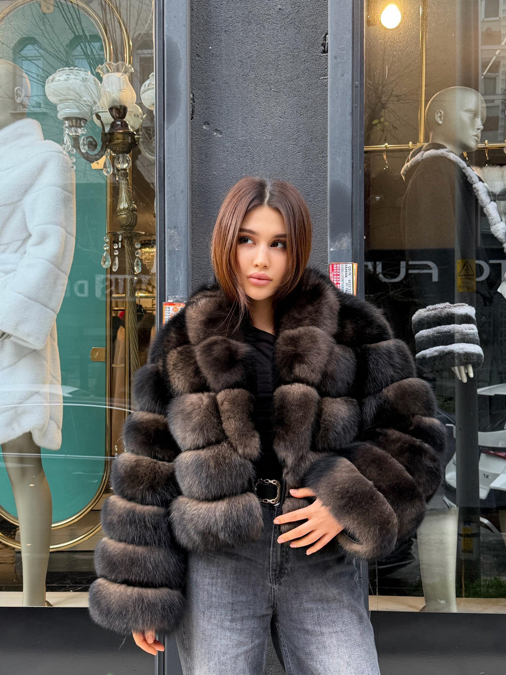 Sable Brown Fox Fur Jacket