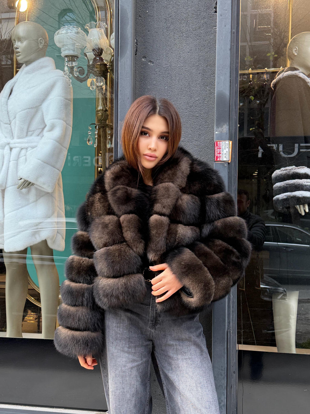 Sable Brown Fox Fur Jacket