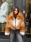 Golden Fox Fur Jacket. - Women’s Short Argentina Fox Fur Jacket