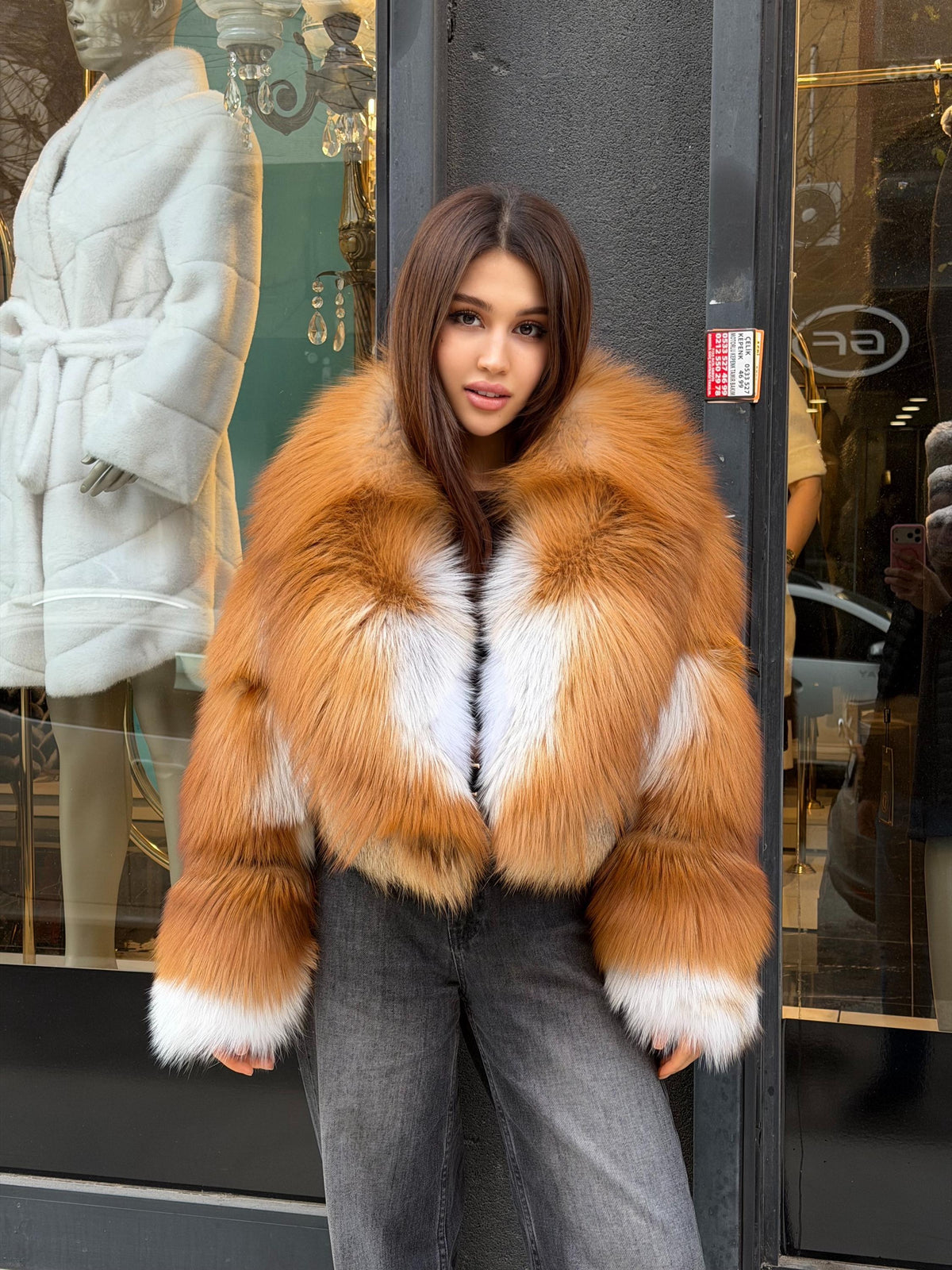 Golden Fox Fur Jacket. - Women’s Short Argentina Fox Fur Jacket