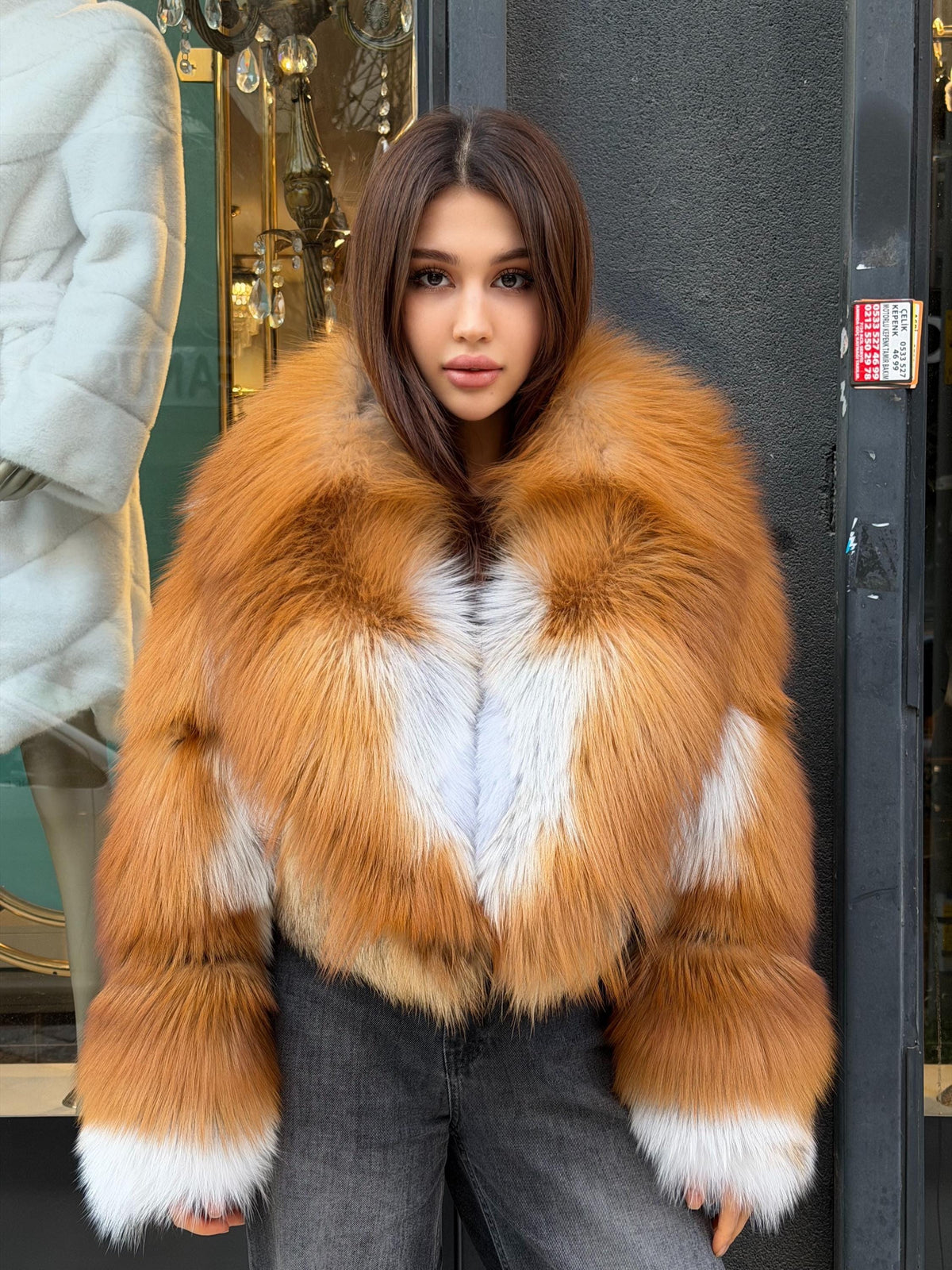Golden Fox Fur Jacket. - Women’s Short Argentina Fox Fur Jacket