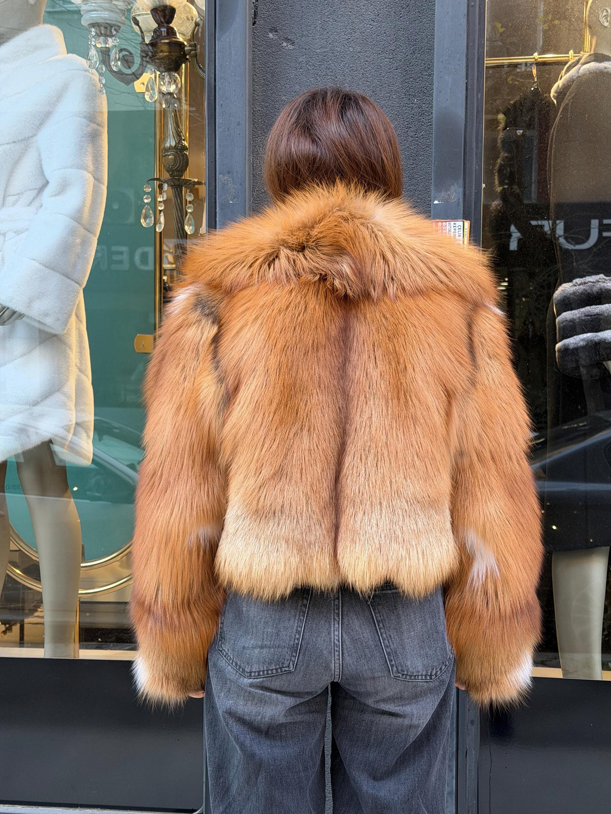 Golden Fox Fur Jacket. - Women’s Short Argentina Fox Fur Jacket