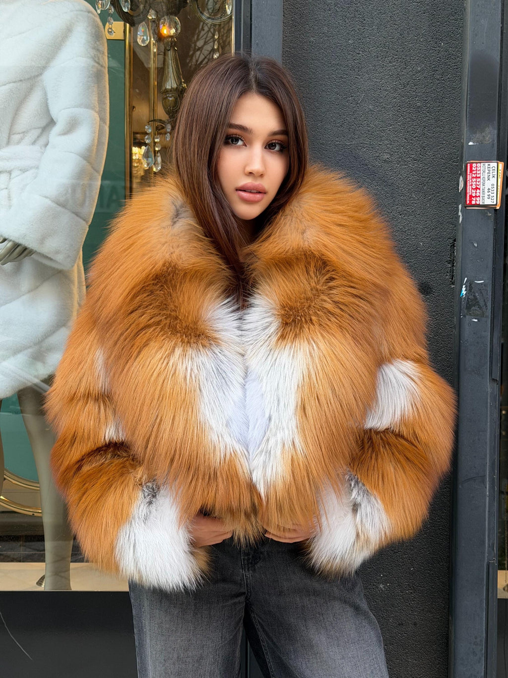 Golden Fox Fur Jacket. - Women’s Short Argentina Fox Fur Jacket
