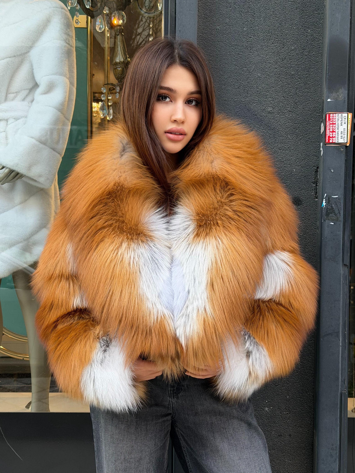 Golden Fox Fur Jacket. - Women’s Short Argentina Fox Fur Jacket