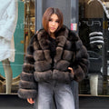 Sable Brown Fox Fur Jacket