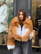 Golden Fox Fur Jacket. - Women’s Short Argentina Fox Fur Jacket