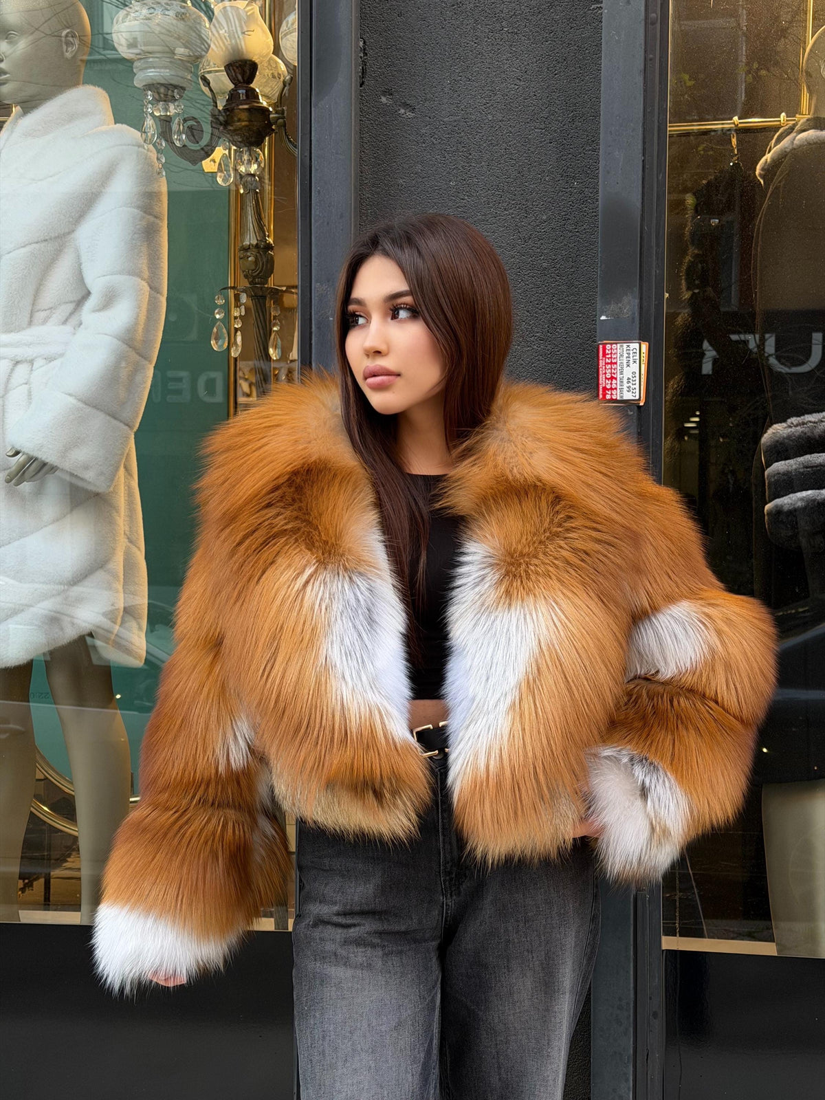 Golden Fox Fur Jacket. - Women’s Short Argentina Fox Fur Jacket