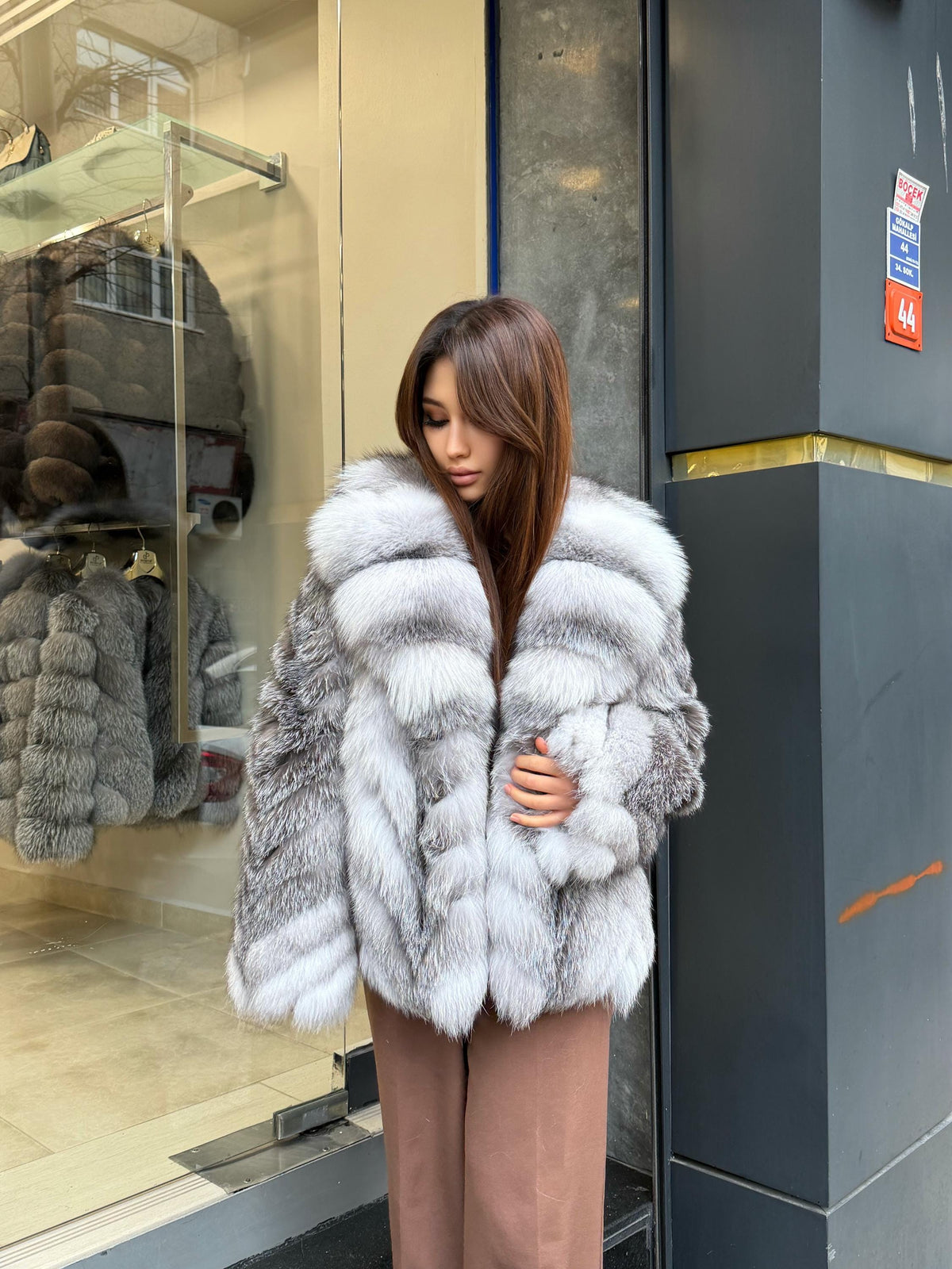 Women’s White Arctic Fox Fur Jacket - Luxury Fur Winter Coat
