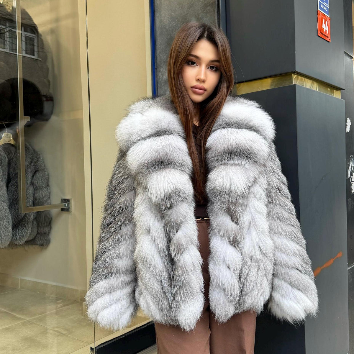 Women’s White Arctic Fox Fur Jacket - Luxury Fur Winter Coat