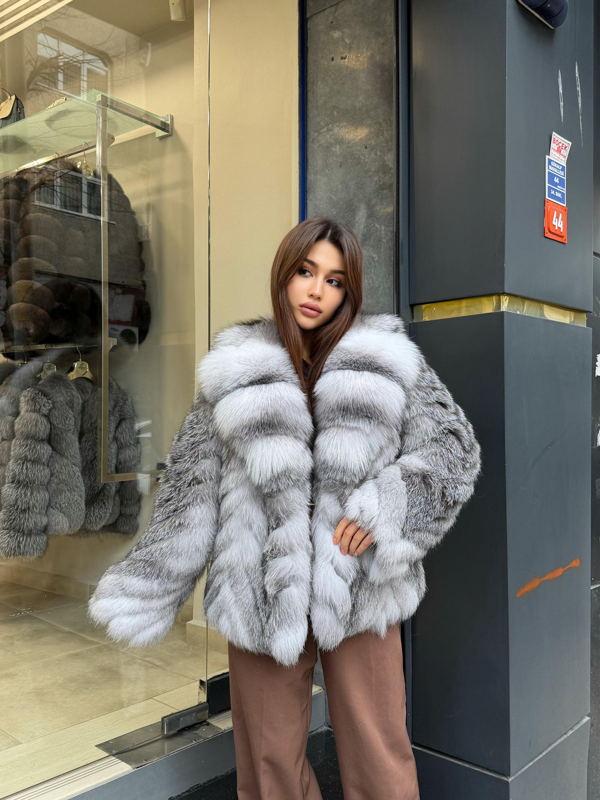 Women’s White Arctic Fox Fur Jacket - Luxury Fur Winter Coat
