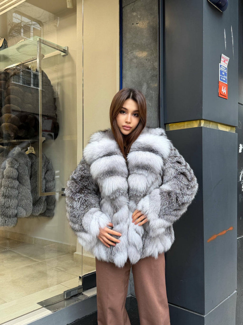 Women’s White Arctic Fox Fur Jacket - Luxury Fur Winter Coat