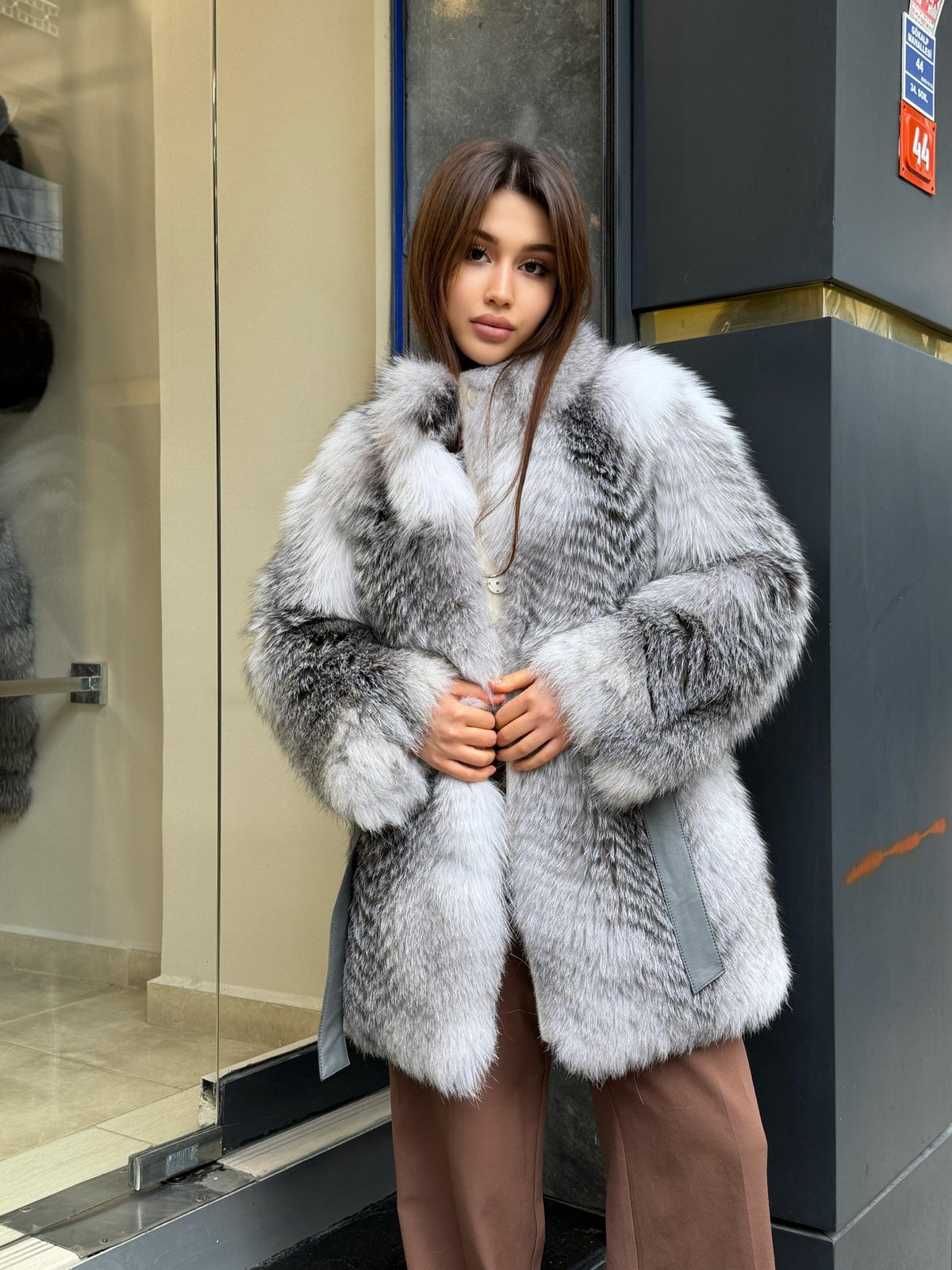 Women’s White Arctic Fox Fur Jacket - Luxury Fur Winter Coat