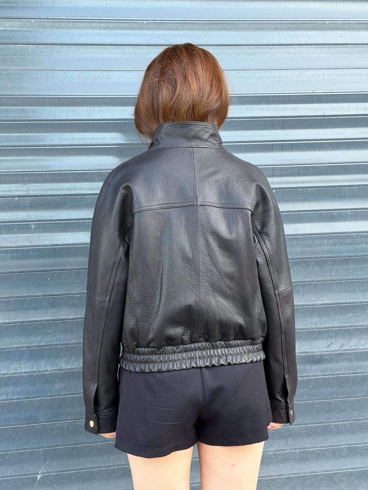 Black Women’s Leather Jacket | Short Jumbo Leather Jacket