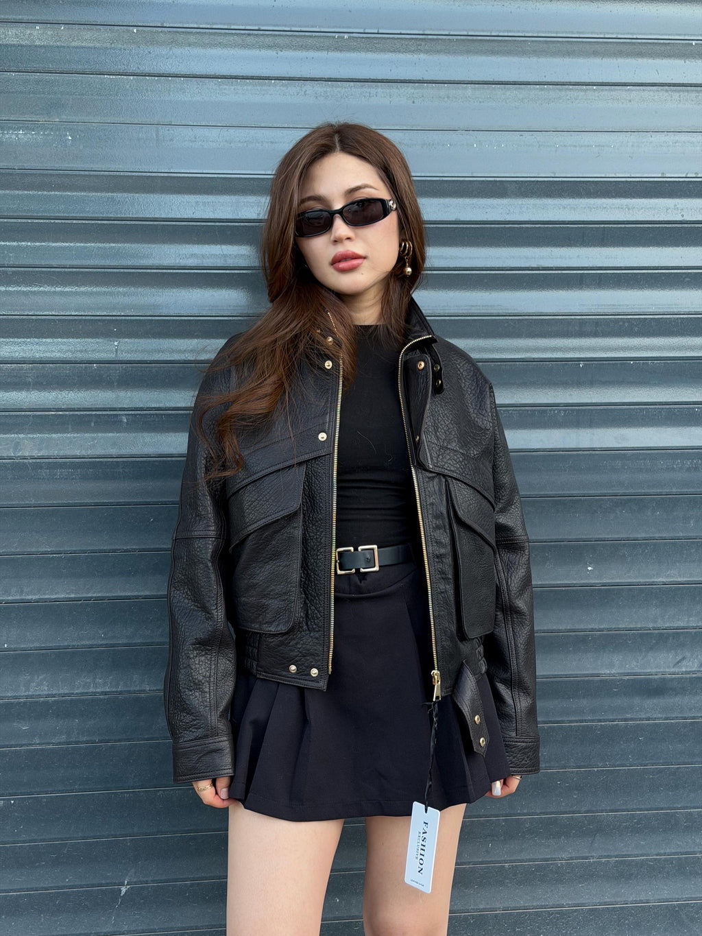 Black Women’s Leather Jacket | Short Jumbo Leather Jacket
